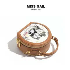 (Hàng V.I.P LIMITED) - Túi xách tròn MISS GAIL thêu gấu trúc phong cách đặc biệt phiên bản giới hạn