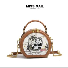 (Hàng V.I.P LIMITED) - Túi xách tròn MISS GAIL thêu gấu trúc phong cách đặc biệt phiên bản giới hạn