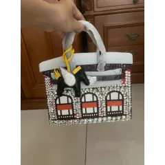 (HÀNG V.I.P ORDER - LIMITED) - Túi cầm tay Nữ dạng H.M Phong cách mới da thật đính pha lê kim cương size 30