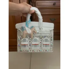 (HÀNG V.I.P ORDER - LIMITED) - Túi cầm tay Nữ dạng H.M Phong cách mới da thật đính pha lê kim cương size 30