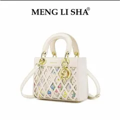 (Hàng V.I.P LIMITED - FULLBOX HÃNG) - Túi xách Nữ MENGLISHA Màu Trắng, Thiết Kế Họa Tiết Hoa Văn, Phiên bản 2025