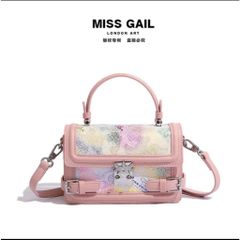 (Hàng V.I.P LIMITED) - Túi hộp nữ phiên bản giới hạn MISS GAIL màu tương phản kim tuyến dạ quang