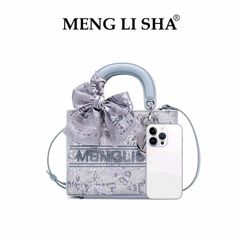 (Hàng V.I.P LIMITED - KHÔNG HỘP HÃNG) - Túi xách Nữ MENGLISHA Dáng Cốp Vuông Kèm Khăn Lụa Sang Trọng. Dễ phối đồ.