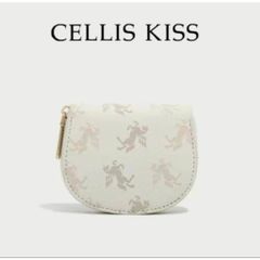 (Hàng V.I.P LIMITED - FULL BOX) - Ví đựng thẻ Cellis Kiss 12 ngăn tối giản sang trọng, thời thượng . Màu Kem/Nâu
