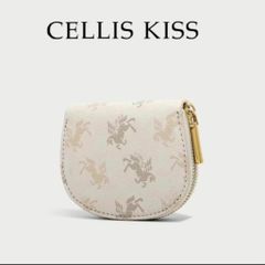 (Hàng V.I.P LIMITED - FULL BOX) - Ví đựng thẻ Cellis Kiss 12 ngăn tối giản sang trọng, thời thượng . Màu Kem/Nâu