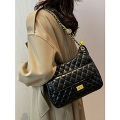 (HÀNG ĐẸP) - Túi Form Dáng Công Sở, Túi Khóa Xoay Bản To Dây Xích Hoa Trà, Túi Size 30*15*10CM