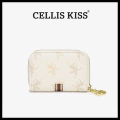 (Hàng V.I.P LIMITED - FULL BOX) Ví đựng thẻ Cellis Kiss 12 ngăn tối giản sang trọng, thời thượng . Màu KEM Logo Chữ S