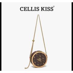 (Hàng V.I.P LIMITED) - Túi xách tròn CELLIS KISS thêu tinh tế phiên bản giới hạn