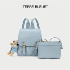(LIMITED ORDER) - Balo Nữ TERRE BLEUE, Chất Liệu Da, Phù Hợp Đi Chơi Dạo Phố