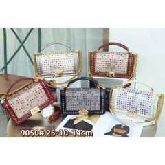 (HÀNG V.I.P) Lật Full Kim Cương Cao Cấp Nhỏ Túi Vuông Da Thật Thanh Lịch Dây Xích Túi Đeo Vai Đeo Ngang Túi IT