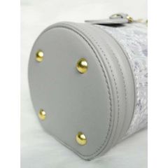 (HÀNG XINH - LIMITED) - Túi cốp trụ họa tiết xám xinh xắn
