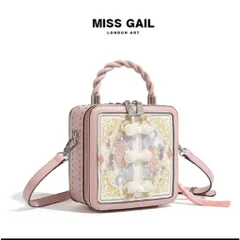 (Hàng V.I.P LIMITED) - Túi cốp thương hiêu MISS GAIL thêu hồng có quai sang chảnh