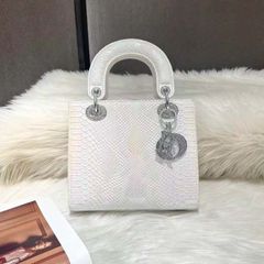(Hàng VIP ORDER LIMITED Size 17) - Túi xách nữ họa tiết rắn kim cương bạc Da thật Túi xách nữ thời trang