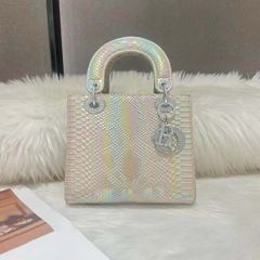 (Hàng VIP ORDER LIMITED Size 17) - Túi xách nữ họa tiết rắn kim cương bạc Da thật Túi xách nữ thời trang