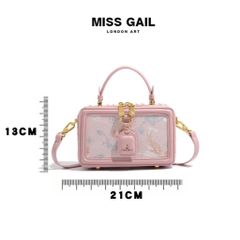 (Hàng V.I.P LIMITED) - Túi xách Nữ MISS GAIL Hộp Chữ Nhật Dễ Thương Hồng Nhẹ Nhàng