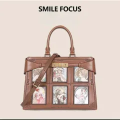 (Hàng V.I.P LIMITED) - Túi xách nữ SMILE FOCUS thời thượng, họa tiết tranh vẽ cổ điển, màu nâu
