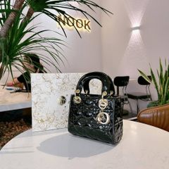 (FULL BOX/ NO BOX) - Túi Đì ô Vân Da Bóng 3 ô size 17 chuẩn sup sịn loại đẹp tag vàng