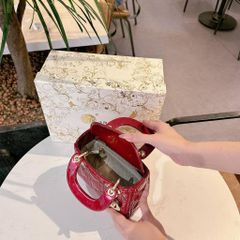 (FULL BOX/ NO BOX) - Túi Đì ô Vân Da Bóng 3 ô size 17 chuẩn sup sịn loại đẹp tag vàng