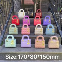 (FULL BOX/ NO BOX) - Túi Đì ô Vân Da Bóng 3 ô size 17 chuẩn sup sịn loại đẹp tag vàng