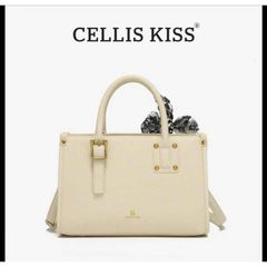 (Hàng V.I.P LIMITED - FULLBOX HÃNG) - Túi xách nữ CELLIS KISS dáng công sở nhỏ, Màu kem bag, Sang trọng