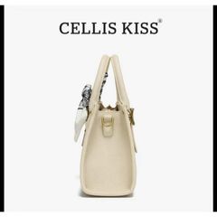 (Hàng V.I.P LIMITED - FULLBOX HÃNG) - Túi xách nữ CELLIS KISS dáng công sở nhỏ, Màu kem bag, Sang trọng