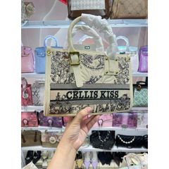 (Hàng V.I.P LIMITED - FULLBOX HÃNG) - Túi xách nữ CELLIS KISS dáng công sở nhỏ, Màu kem bag, Sang trọng