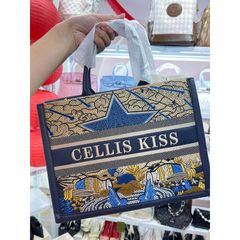 (Hàng V.I.P LIMITED - NO BOX) - Túi xách Nữ CELLIS KISS Size to 33cm Thêu tay sang trọng, thời thượng