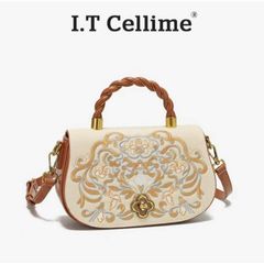 (Hàng V.I.P LIMITED - FULL BOX HÃNG IT CELLIME) - Thiết kế họa tiết thêu 8D Công nghệ mới, Màu Cam Bag Hoa Da Cam