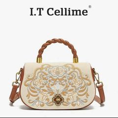 (Hàng V.I.P LIMITED - FULL BOX HÃNG IT CELLIME) - Thiết kế họa tiết thêu 8D Công nghệ mới, Màu Cam Bag Hoa Da Cam