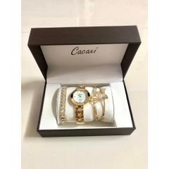 (Hàng mới về) (HÀNG CHÍNH HÃNG) - SET Đồng Hồ Sang Chảnh Chống Nước Nhẹ Kèm 4 Phụ kiện cao cấp