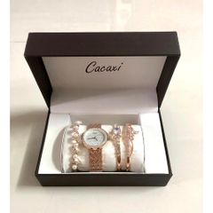 (Hàng mới về) (HÀNG CHÍNH HÃNG) - SET Đồng Hồ Sang Chảnh Chống Nước Nhẹ Kèm 4 Phụ kiện cao cấp