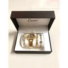 (Hàng mới về) (HÀNG CHÍNH HÃNG) - SET Đồng Hồ Sang Chảnh Chống Nước Nhẹ Kèm 4 Phụ kiện cao cấp