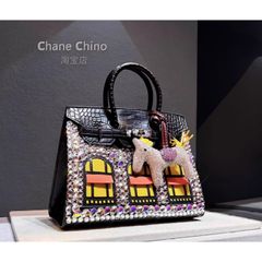 (PHỤ KIỆN CAO CẤP ORDER - Hình ảnh tự chụp) - Phụ kiện treo túi hình ngựa, charm túi ngựa đính đá thích hợp treo túi HM