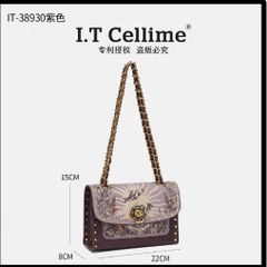 (Hàng V.I.P LIMITED - FULLBOX HÃNG) - Thiết kế họa tiết IT CELLIME thêu Tím Công nghệ mới, Kẹp nách