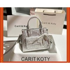 (Hàng V.I.P LIMITED ORDER) - Túi tote MISS GAIL thêu, màu bạc, chất lượng cao, Túi Cao Cấp