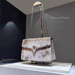 (HÀNG V.I.P ORDER) - Túi xách Nữ khóa thoi Silver đính đá Size 23 thanh lịch sang trọng da rắn
