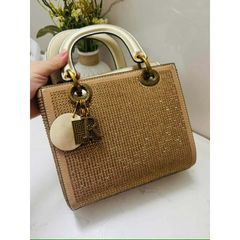 (LIMITED) - Túi xách Nữ dáng vuông đính Kim Tuyến Vàng Size 20 Sang Trọng