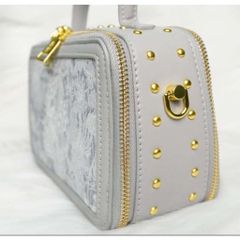 (HÀNG XINH - LIMITED) - Túi Cốp Chữ Nhật Họa Tiết Màu Xám
