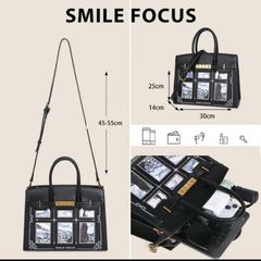(Hàng V.I.P LIMITED) - Túi xách nữ SMILE FOCUS thời thượng, họa tiết tranh vẽ cổ điển, size lớn, đựng nhiều đồ, màu đen