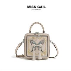 (Hàng V.I.P LIMITED) - Túi cốp thương hiêu MISS GAIL thêu thêu ngọc tinh tế