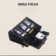 (Hàng V.I.P LIMITED) - Túi xách nữ SMILE FOCUS thời thượng, họa tiết tranh vẽ cổ điển, size lớn, đựng nhiều đồ, màu đen