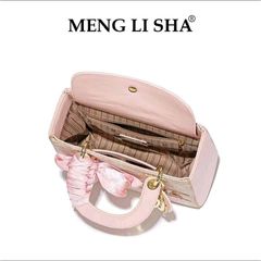 (Hàng V.I.P LIMITED - KHÔNG HỘP HÃNG) - Túi xách Nữ MENGLISHA dáng vuông Hồng tiểu thư, tặng kèm khăn lụa