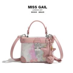 (Hàng V.I.P LIMITED) - Túi hộp nữ phiên bản giới hạn MISS GAIL Cầu vồng Đầy màu sắc phủ kim tuyến ngôi sao