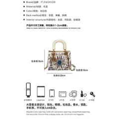 (V.I.P ORDER) - Túi xách nữ dạng thêu Trắng size 20/ 18 FULL BOX/ NO BOX