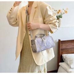 (Hàng V.I.P LIMITED - FULLBOX HÃNG) - Túi xách nữ CELLIS KISS thiết kế túi hộp họa tiết 8D, Màu TÍM, Sang trọng