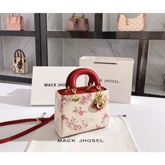 (Hàng V.I.P LIMITED ORDER - FULLBOX HÃNG TEM THẺ) - Túi xách nữ MISS GAIL họa tiết thêu Đỏ Sang Trọng