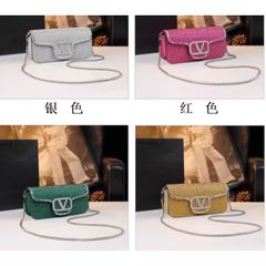 (HÀNG V.IP ORDER LIMITED) - Túi Nữ Đi Tiệc Phong Cách Mới Hình Chữ V Kim Cương Di Động Đeo Vai Túi Thời Trang Cổ Điển