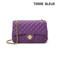 (LIMITED ORDER - FULLBOX HÃNG) - Túi kẹp nách Nữ chính hãng TERRE BLEUE Màu Tím, Sang Trọng, Thanh Lịch