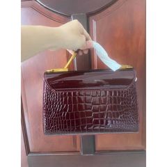 (VIP ORDER) - Túi xách Nữ dáng cầm tay quai kiềng vàng size 25 da bóng sang trọng, thích hợp đi tiệc