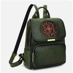 Balo Da Bò Thật, Khắc Hoa Tinh Xảo, Thiết Kế Retro Unisex